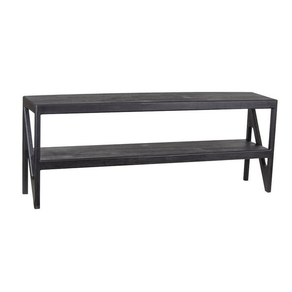 Porter Designs Canberra Solid Mango Wood TV Stand - Black