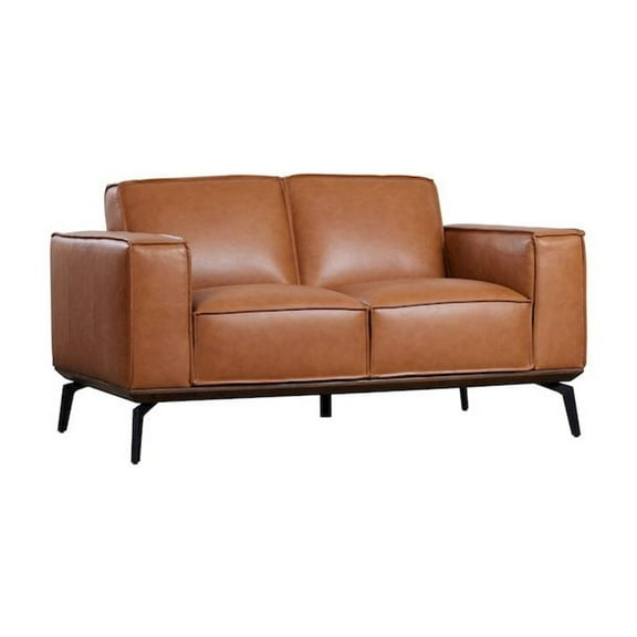 Porter Designs Carina Top Grain Leather Loveseat - Brown