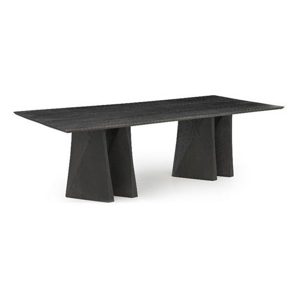 Porter Designs Dali Solid Oak Wood Dining Table - Black