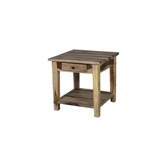 Porter Designs End Table Nightstand Bedside Square in Wood - Brown