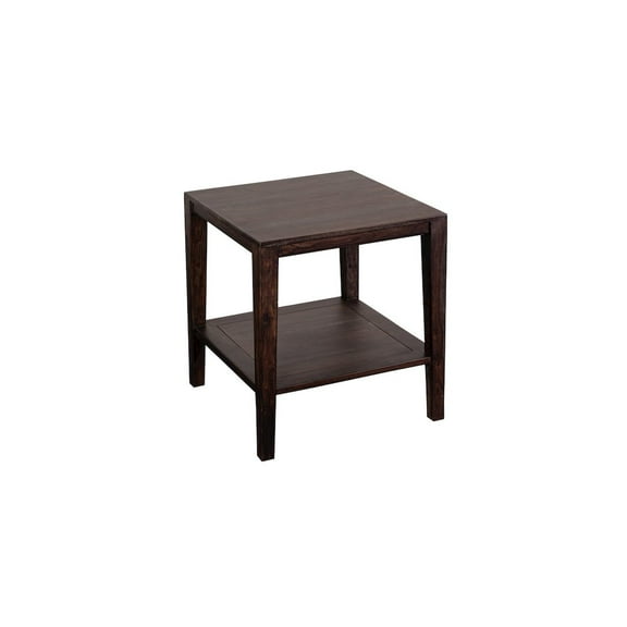 Porter Designs Fall River Solid Sheesham Wood End Table - Gray.