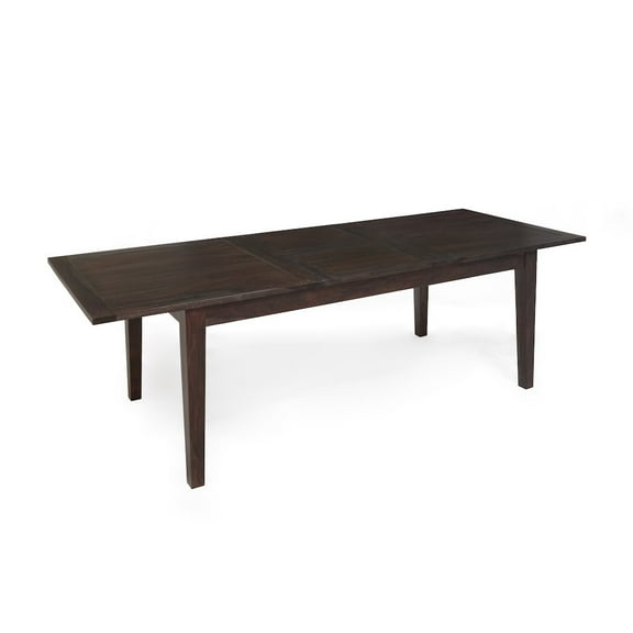 Porter Designs Fall River Solid Sheesham Wood Pop-Up Extension Dining Table, Brown