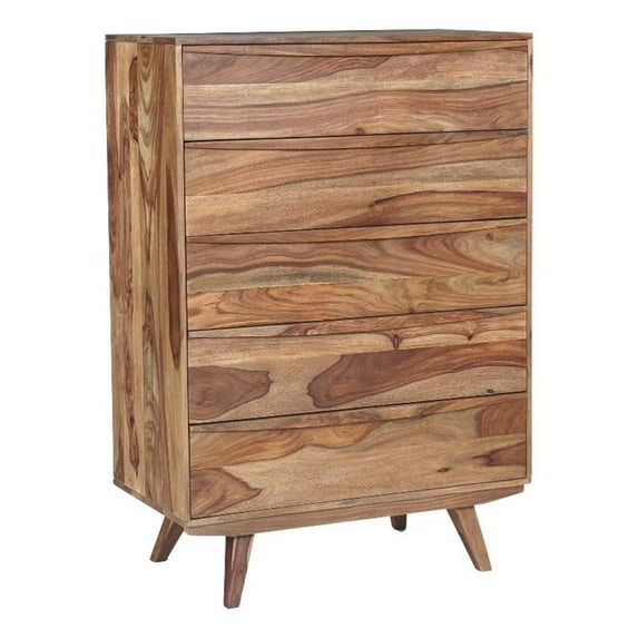 Porter Designs Fusion Solid Sheesham Wood Chest - Light Brown