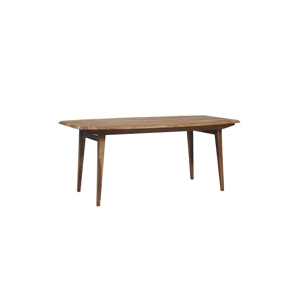 Natural Sheesham Wood Mid-Century Modern Dining Table