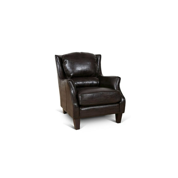 Porter Designs Garnett Crackle Leather Club Accent Chair - Espresso Brown