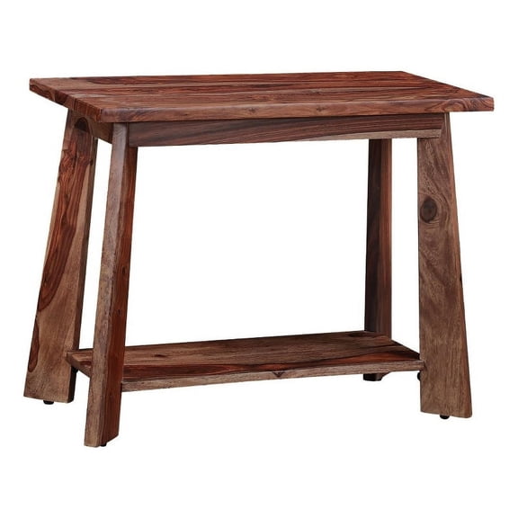 Porter Designs Kalispell Solid Sheesham Wood End Table in Natural