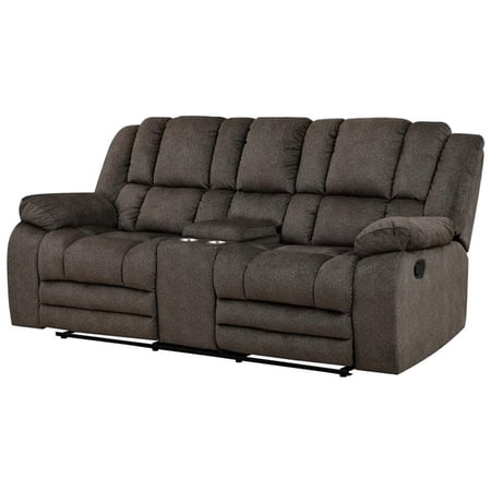 Porter Designs Knox Microfiber Reclining Console Love - Gray