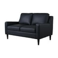 thumbnail image 1 of Porter Designs Lazio High Quality Leather Loveseat - Black, 1 of 5