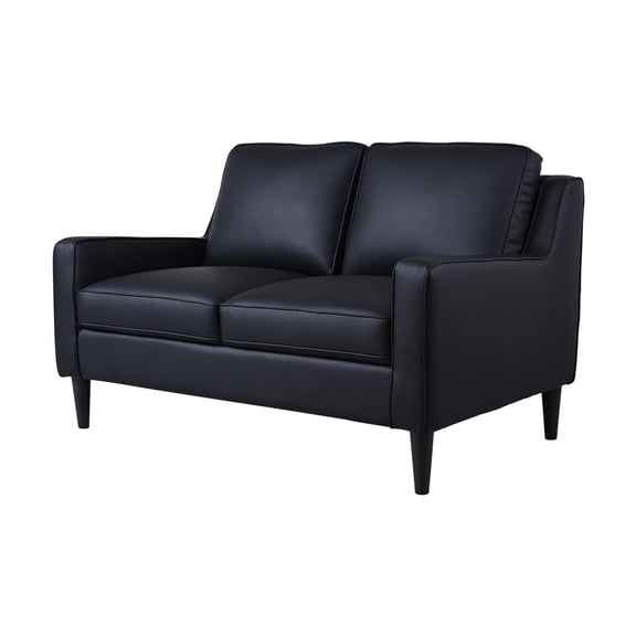 Porter Designs Lazio High Quality Leather Loveseat - Black