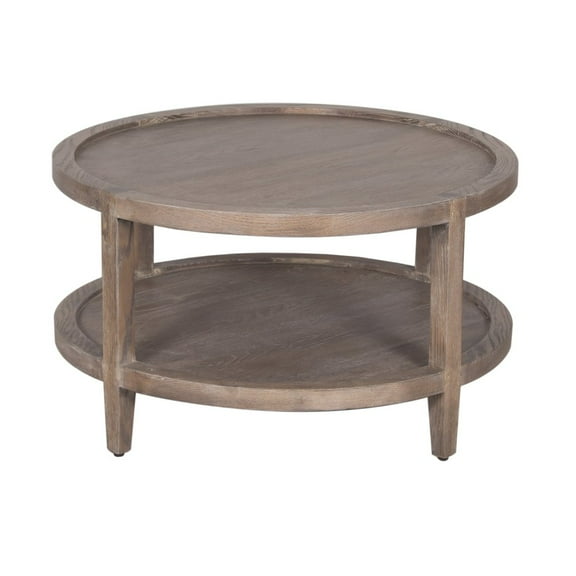 Porter Designs Lowell Solid White Oak Wood Coffee Table - Brown