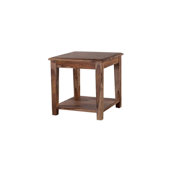 Porter Designs Sonora Solid Sheesham Wood End Table, Brown