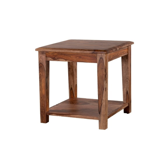 Porter Designs Sonora Solid Sheesham Wood End Table in Brown