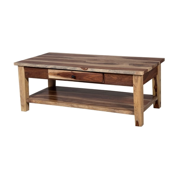 Porter Designs Taos Solid Sheesham Wood Coffee Table w/ Drawer