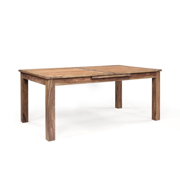 Porter Designs Urban Solid Sheesham Wood Pop-Up Leaf Dining Table, Natural
