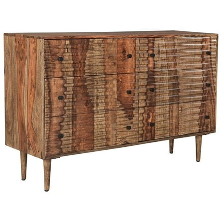Porter Designs Waves Solid Sheesham Wood Dresser - Brown