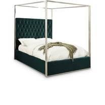 Porter Green Velvet Queen Bed-Color:Green Velvet,Style:Contemporary