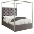 thumbnail image 1 of Porter Grey Velvet King Bed-Color:Grey Velvet,Style:Contemporary, 1 of 4