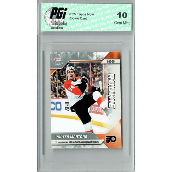 Porter Martone Rookie Card Philadelphia Flyers Hockey Sticker 2025 Topps Now #153 PGI 10 Gem Mint Sticker