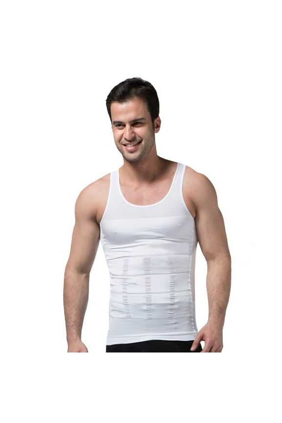 Porter Men's Instant Slimming Undershirt - White- Extra Large White