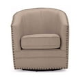 Porter Modern and Classic Retro Beige Fabric Upholstered Swivel Tub