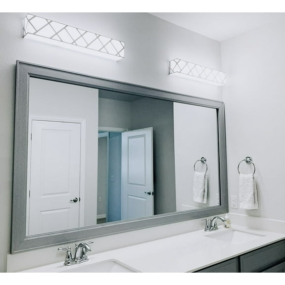 Porter Silver Framed Wall Mirror, Rectangular Vanity Mirror, Multiple Sizes