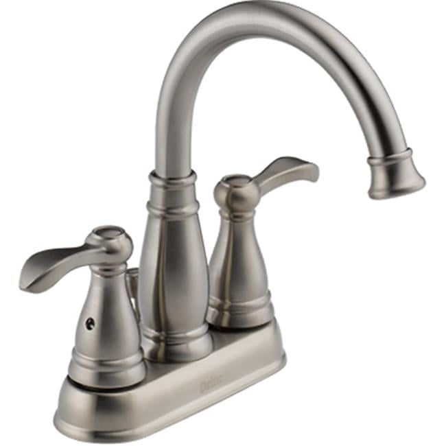 Brushed Nickel Double Handle High Arc Bathroom Faucet
