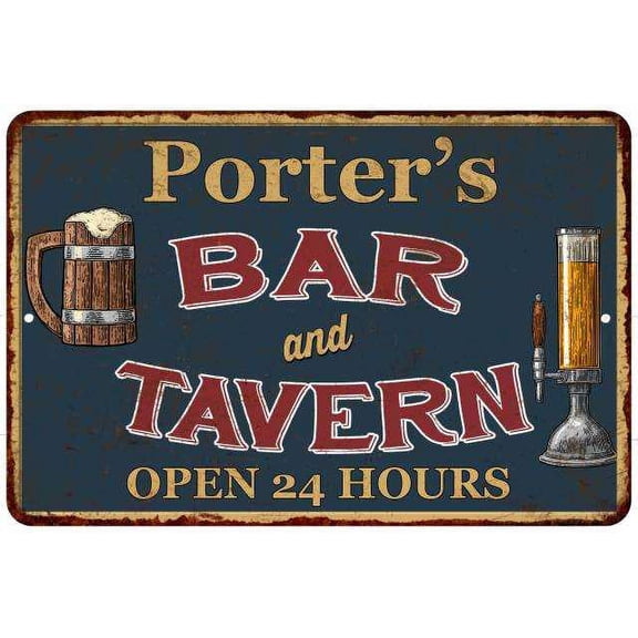 Porter's Green Bar & Tavern Rustic Sign Decor 8x12 208120047651