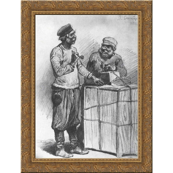 Porters 24x18 Gold Ornate Wood Framed Canvas Art by Viktor Vasnetsov