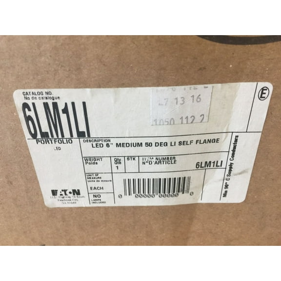 Portfolio 6LM1LI Medium Beam Reflector, 6" LED, Self Flanged Clear Finish