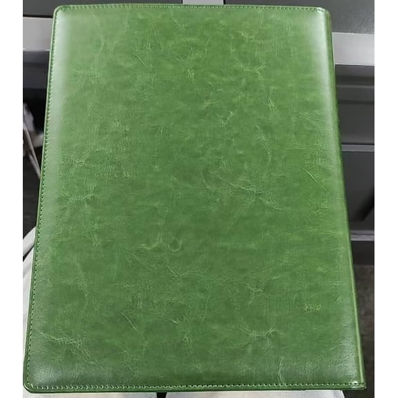 Portfolio Binder with Clipboard, Resume Padfolio Folder, Conference Folder, A4 Leather with Pockets Clip Board Portfolio Portable File Folder for Office&Interviews&School (Green)