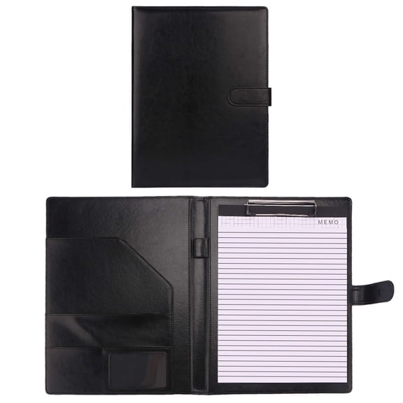 Youersen Portfolio Folder Organizer, Padfolio for Business, Office, Gift, Leather, Black