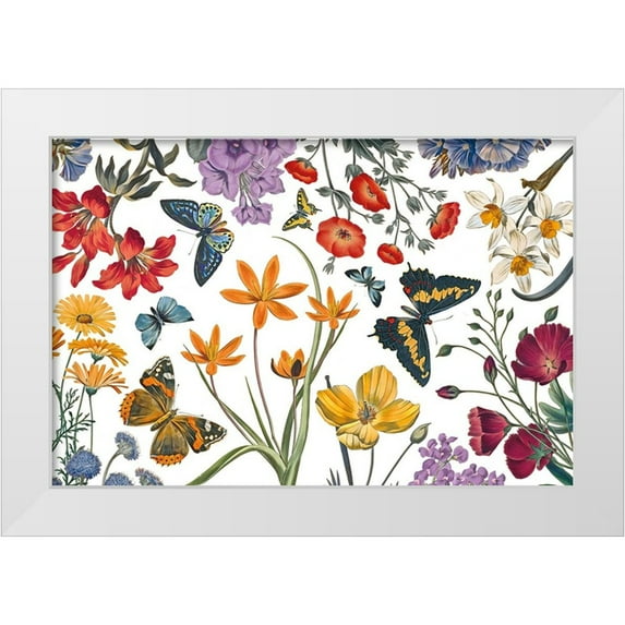 Portfolio, Wild Apple 24x17 White Modern Wood Framed Museum Art Print Titled - Butterfly Garden VI