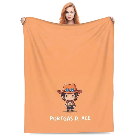 Portgas D Ace Fleece Blanket Throw Soft Cozy Plush Blanket For Couch Sofa Bed