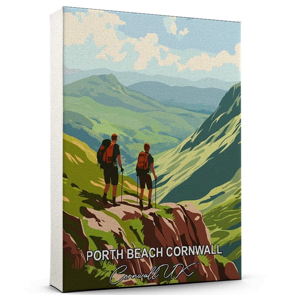 Porth Beach Cornwall Travel Global Destination Canvas Cornwall UK Canvas Celebrate Your Favorite Destination A Sophisticated Touch to Any Room