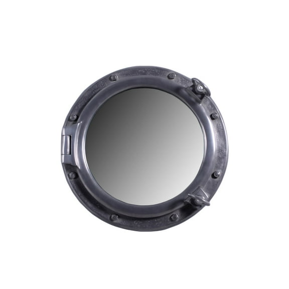 Porthole Mirror 20 Inch Diameter Wall Mount Aluminum Finish