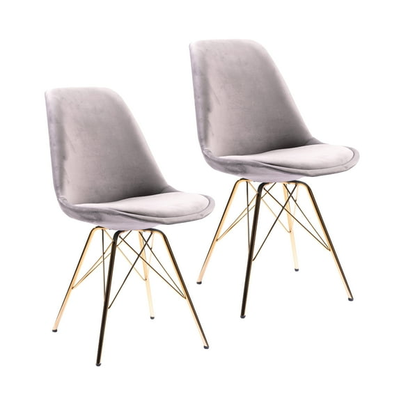 Porthos Home Alia Dining Chairs, Velvet And Gold Chrome Legs (Set of 2)