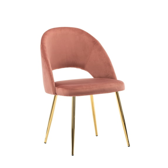 Porthos Home Batia Armless Dining Chairs With Elegant Velvet Upholstery, Tapered Gold Metal Legs And Ergonomic Rounded Back (Suitable For Dining Rooms And Kitchens Of All Sizes)