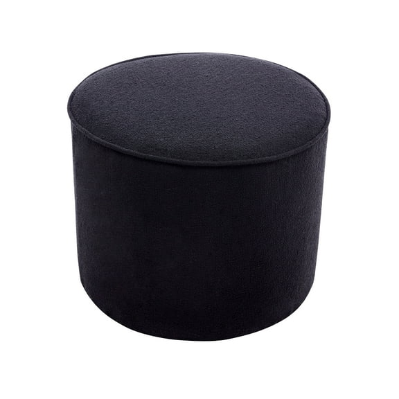 Porthos Home Belia Small Round Ottoman Coffee Table, Footrest and Additional Seat in Soft Boucl Fabric Upholstery, Great for Home Office and by the Doorway, in the Living Room or Bedside