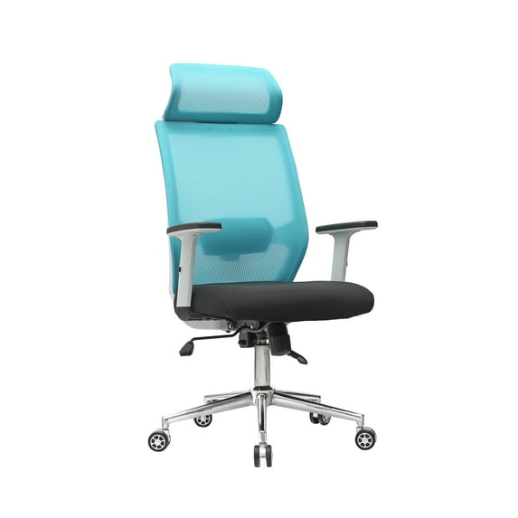 Porthos Home Briggs Office Chair, Breathable Mesh Back, Lumbar Support, Headrest, Adjustable Height, 360-degree swivel, Central Tilt Mechanism, Durable Roller Caster Wheels