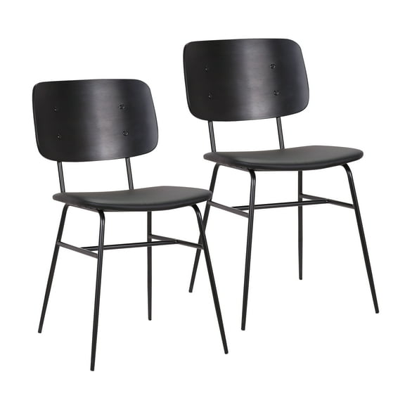 Porthos Home Edsel Dining Chairs, PU Leather, Steel Frame (Set Of 2)