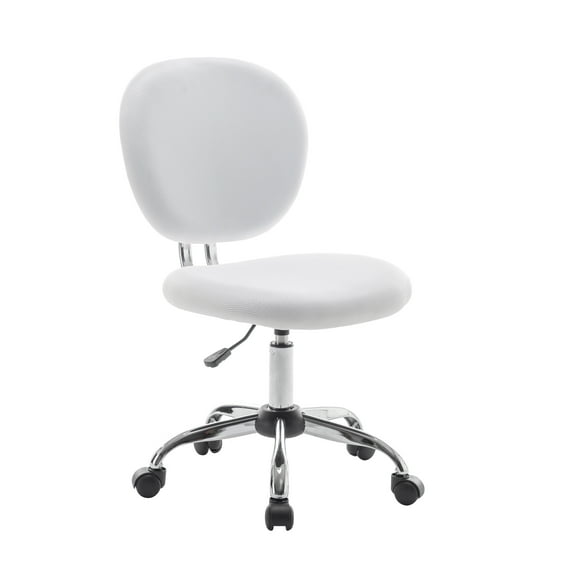 Porthos Home Elsy Mesh Upholstered Armless Office Chair with Chrome Roller Base