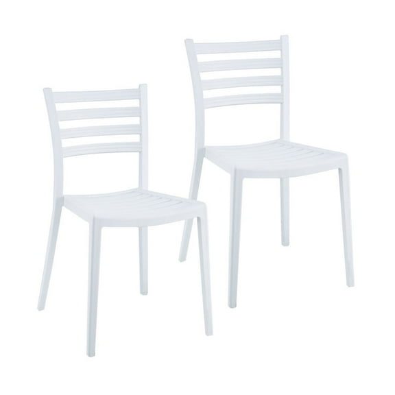 Porthos Home Faro Dining Chairs, PP Plastic, Stackable Design (Set Of 2)