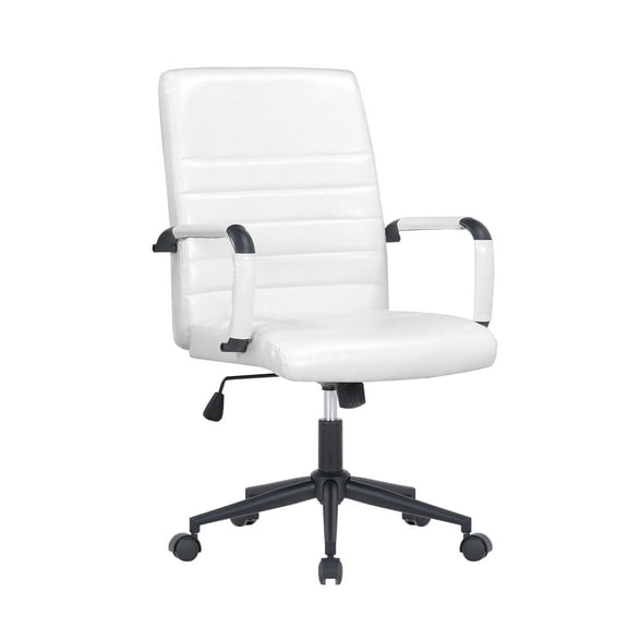 Porthos Home Francis Swivel Office Chair, PU Leather, Roller Wheels