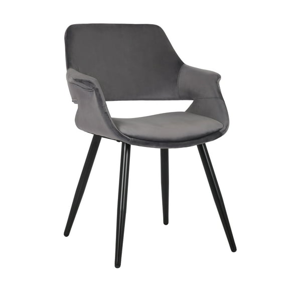 Porthos Home Fulco Velvet Dining Chair, Durable Black Steel Legs