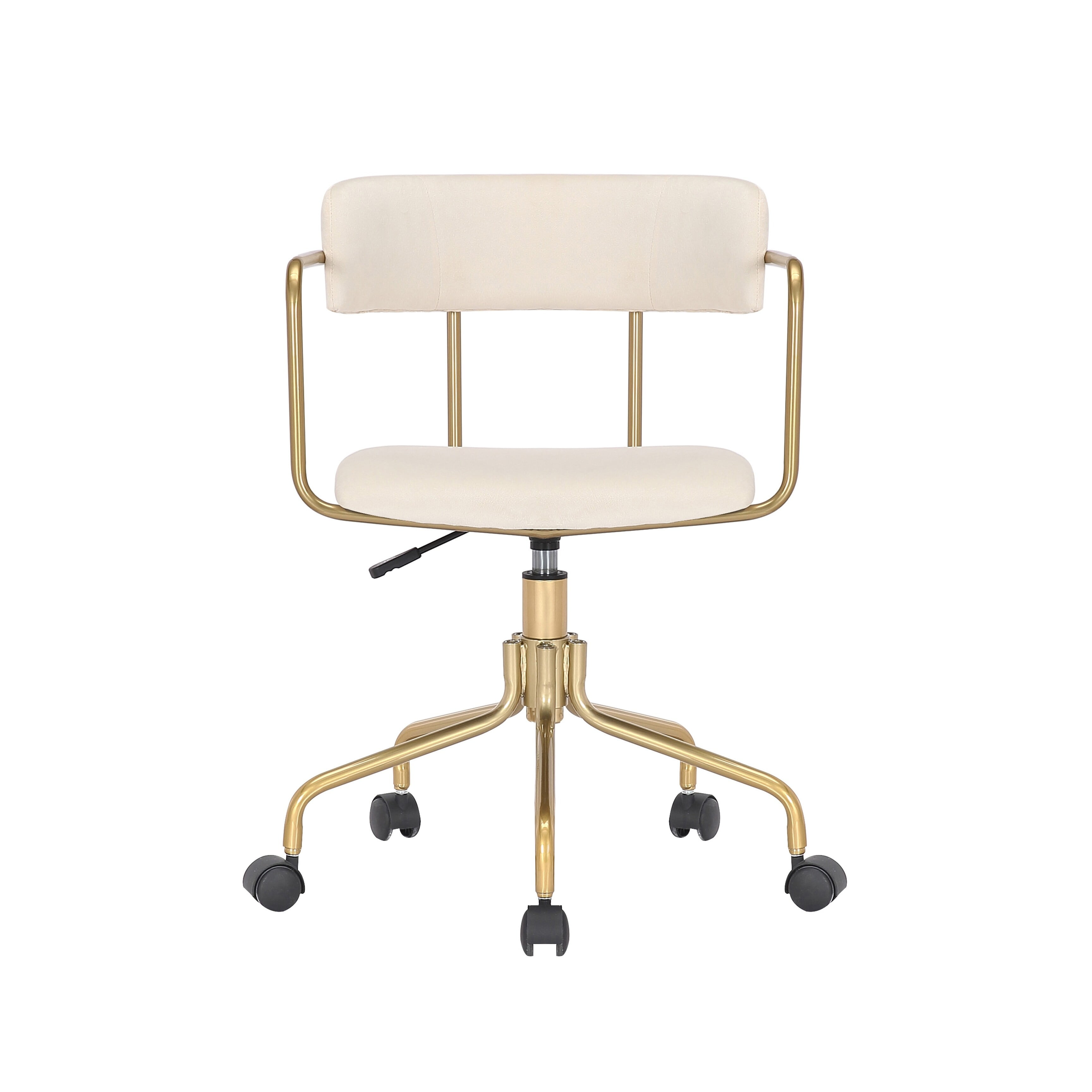 Porthos Home Fynn Office Chair Velvet Gold Chrome Frame and Legs Pink Walmart Business Supplies