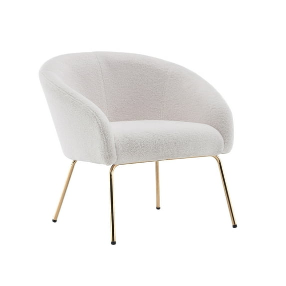 Porthos Home Iana Accent Chair, Fabric Bucket Seat, Gold Chrome Legs