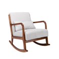 thumbnail image 1 of Porthos Home  Ima Accent Rocking Chair, Fabric Upholstery, Rubberwood Legs Grey, 1 of 5