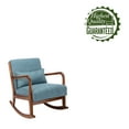 thumbnail image 1 of Porthos Home  Ima Accent Rocking Chair, Fabric Upholstery, Rubberwood Legs Turquoise, 1 of 5
