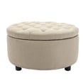 thumbnail image 1 of Porthos Home Nala Round Storage Ottoman, Tufted Fabric, Nailhead trim, 1 of 6