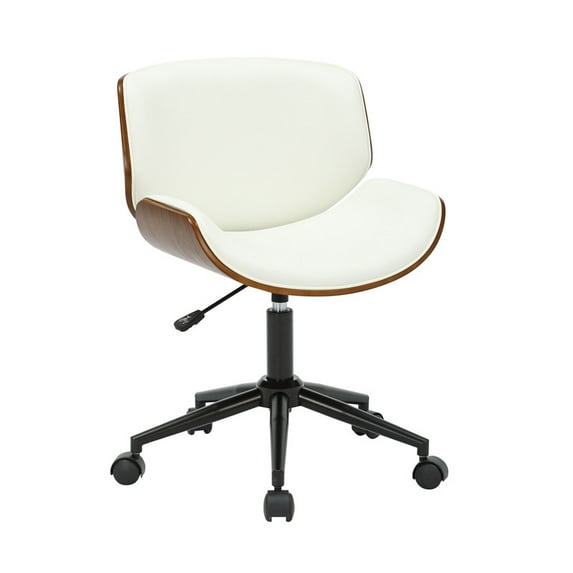 Porthos Home Niam Armless Swivel Office Chair, PU Leather Upholstery